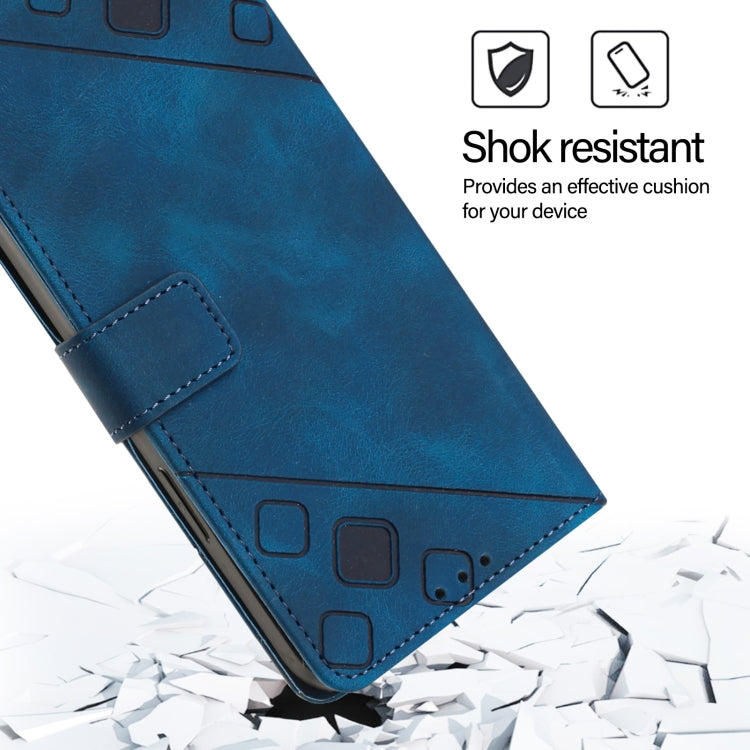 For Doogee N55 Plus Skin-feel Embossed Leather Phone Case(Blue) - Doogee Cases by PMC TechLife | Online Shopping South Africa | PMC TechLife | Buy Now Pay Later Mobicred