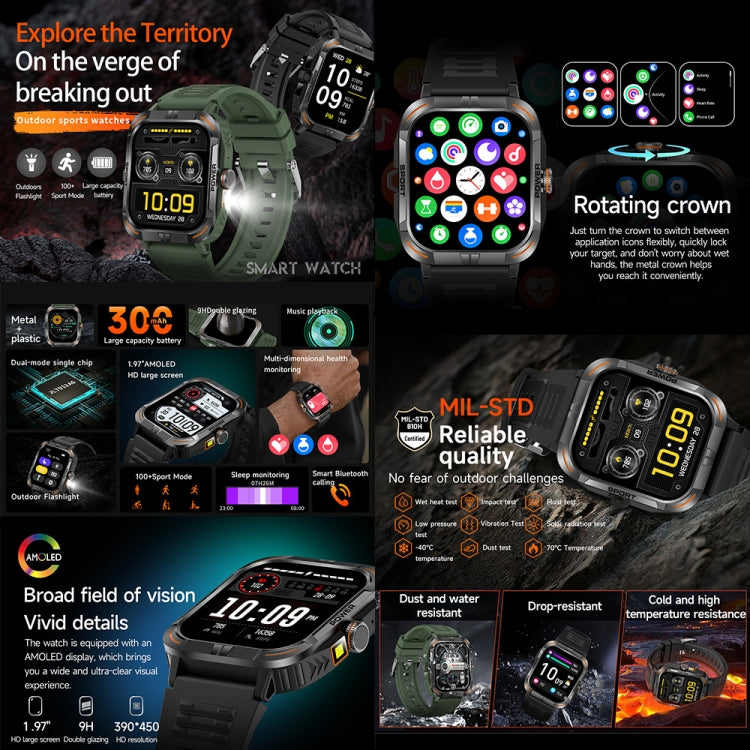 ZW69 1.97 inch AMOLED Outdoor Sports BT Call Smart Watch, Blood Oxygen / Heart Rate / Remote Photography / Sleep monitoring(Grey) - Smart Wristbands by PMC TechLife | Online Shopping South Africa | PMC TechLife | Buy Now Pay Later Mobicred