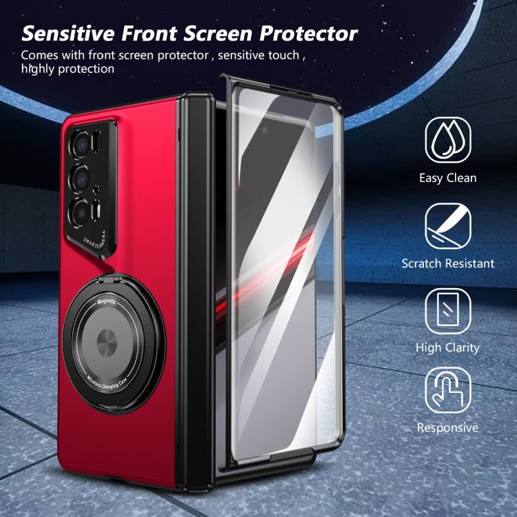 For Honor Magic V2 RSR Porsche Design Gold Medal Rotating Folding Series Ring Holder Phone Case(Red) - Honor Cases by PMC TechLife | Online Shopping South Africa | PMC TechLife | Buy Now Pay Later Mobicred