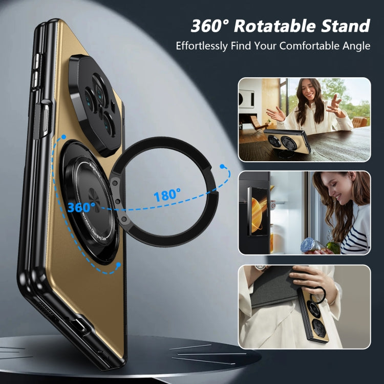 For Honor Magic V3 Gold Medal Rotating Folding Series Ring Holder Phone Case(Gold) - Honor Cases by PMC TechLife | Online Shopping South Africa | PMC TechLife | Buy Now Pay Later Mobicred