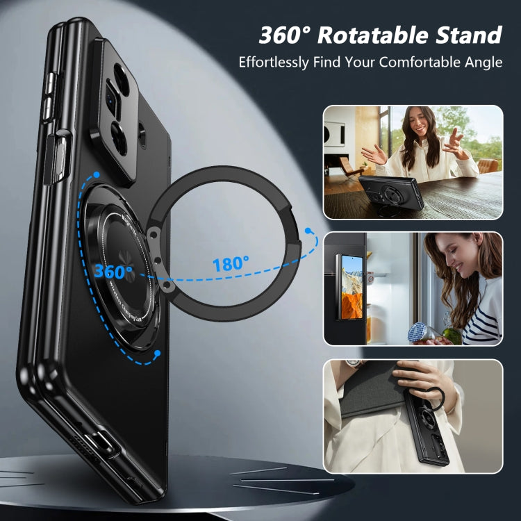 For Honor Magic Vs3 Gold Medal Rotating Folding Series Ring Holder Phone Case(Black) - Honor Cases by PMC TechLife | Online Shopping South Africa | PMC TechLife | Buy Now Pay Later Mobicred