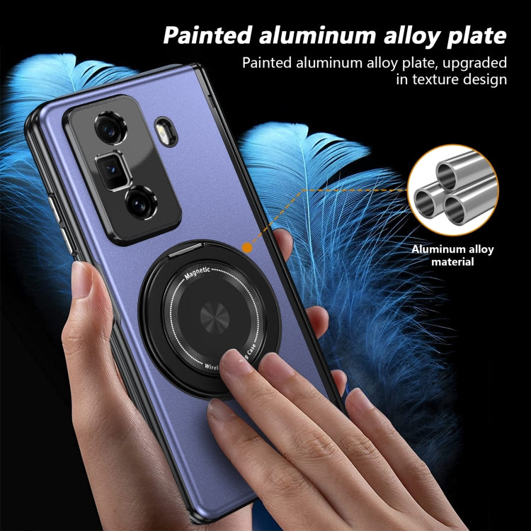 For Honor Magic Vs3 Gold Medal Rotating Folding Series Ring Holder Phone Case(Blue) - Honor Cases by PMC TechLife | Online Shopping South Africa | PMC TechLife | Buy Now Pay Later Mobicred