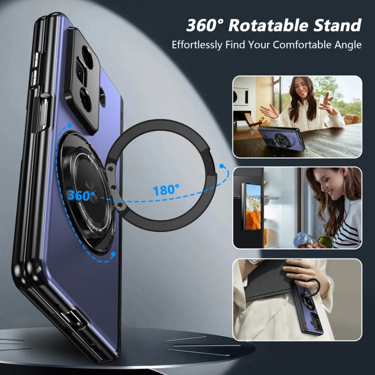 For Honor Magic Vs3 Gold Medal Rotating Folding Series Ring Holder Phone Case(Blue) - Honor Cases by PMC TechLife | Online Shopping South Africa | PMC TechLife | Buy Now Pay Later Mobicred