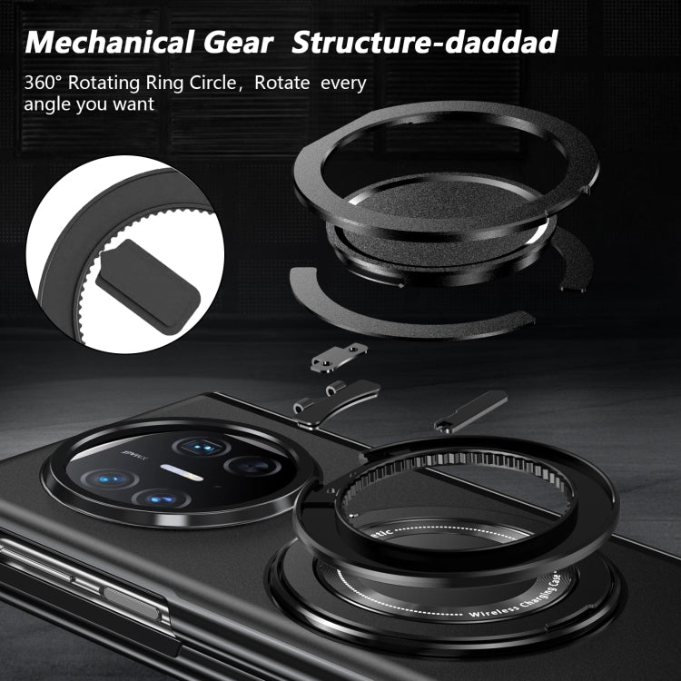 For Huawei Mate X5 Gold Medal Rotating Folding Series Ring Holder Phone Case(Black) - Huawei Cases by PMC TechLife | Online Shopping South Africa | PMC TechLife | Buy Now Pay Later Mobicred