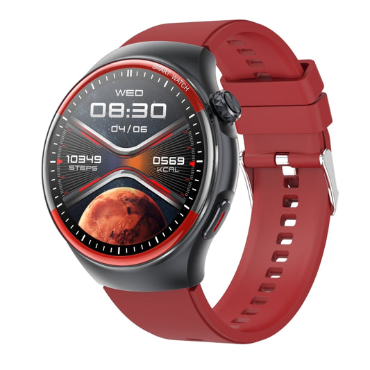 T82 1.43 inch Round Screen BT Call Smart Watch, Heart Rate / Blood Pressure / Blood Oxygen / Sleep / Blood Sugar / HRV / Metope / SOS, Strap:Silicone Red - Smart Wristbands by PMC Jewellery | Online Shopping South Africa | PMC Jewellery | Buy Now Pay Later Mobicred