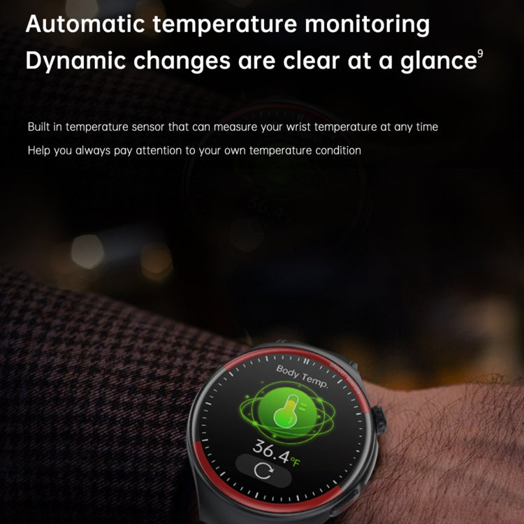 T82 1.43 inch Round Screen BT Call Smart Watch, Heart Rate / Blood Pressure / Blood Oxygen / Sleep / Blood Sugar / HRV / Metope / SOS, Strap:Leather Brown - Smart Wristbands by PMC TechLife | Online Shopping South Africa | PMC TechLife | Buy Now Pay Later Mobicred