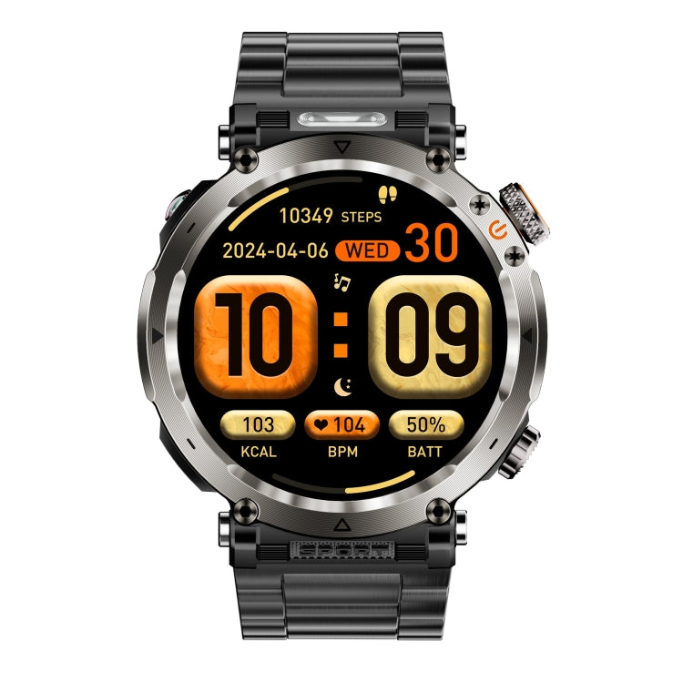 HT30 1.7 inch IP68 Waterproof Steel Band Smart Watch, Support Flashlight / Banknote Detector Light / Compass(Black) - Smart Wristbands by PMC TechLife | Online Shopping South Africa | PMC TechLife | Buy Now Pay Later Mobicred