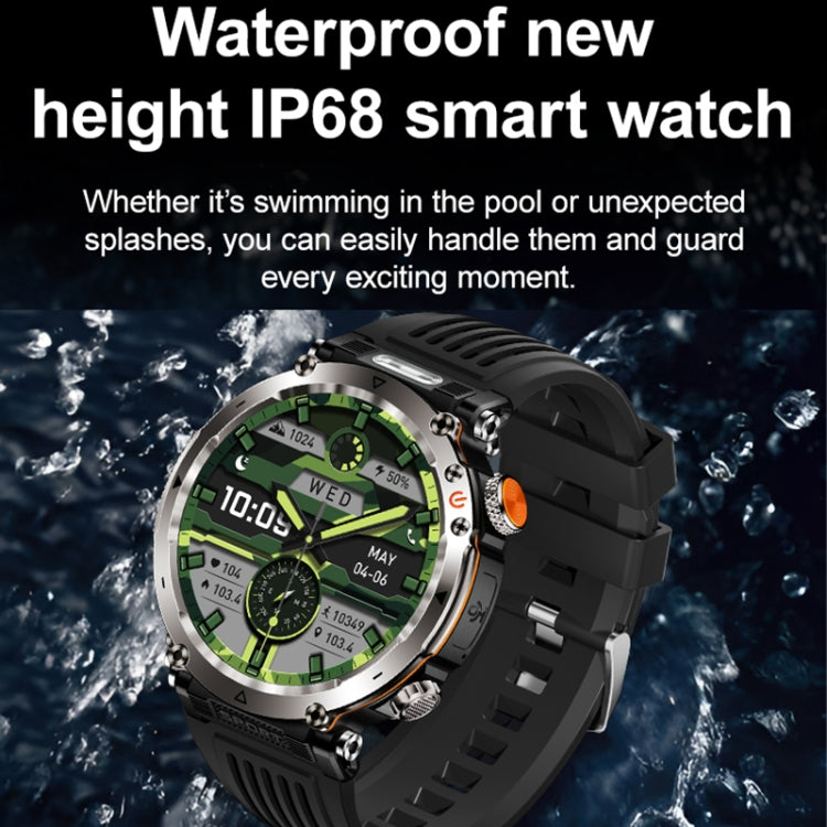 HT30 1.7 inch IP68 Waterproof Steel Band Smart Watch, Support Flashlight / Banknote Detector Light / Compass(Black) - Smart Wristbands by PMC TechLife | Online Shopping South Africa | PMC TechLife | Buy Now Pay Later Mobicred