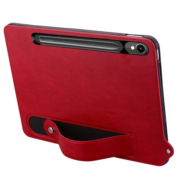 For Samsung Galaxy Tab S10 / S9 / S8 / S7 TPU Leather Back Tablet Case with Wristband(Red) - Tab S10 Cases by PMC Jewellery | Online Shopping South Africa | PMC Jewellery | Buy Now Pay Later Mobicred