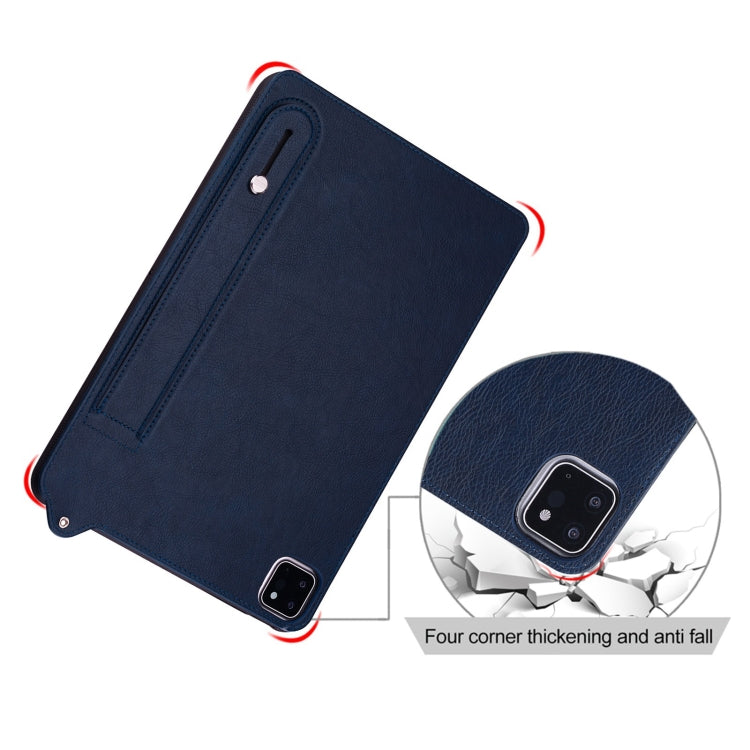 For Samsung Galaxy Tab S10 / S9 / S8 / S7 TPU Leather Back Tablet Case with Wristband(Dark Blue) - Tab S10 Cases by PMC Jewellery | Online Shopping South Africa | PMC Jewellery | Buy Now Pay Later Mobicred