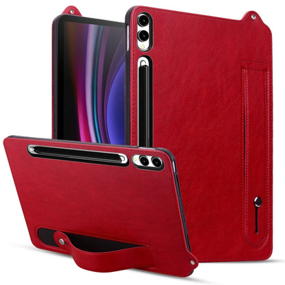 For Samsung Galaxy Tab S10+ / S9+ / S8+ TPU Leather Back Tablet Case with Wristband(Red) - Tab S10+ Cases by PMC Jewellery | Online Shopping South Africa | PMC Jewellery | Buy Now Pay Later Mobicred