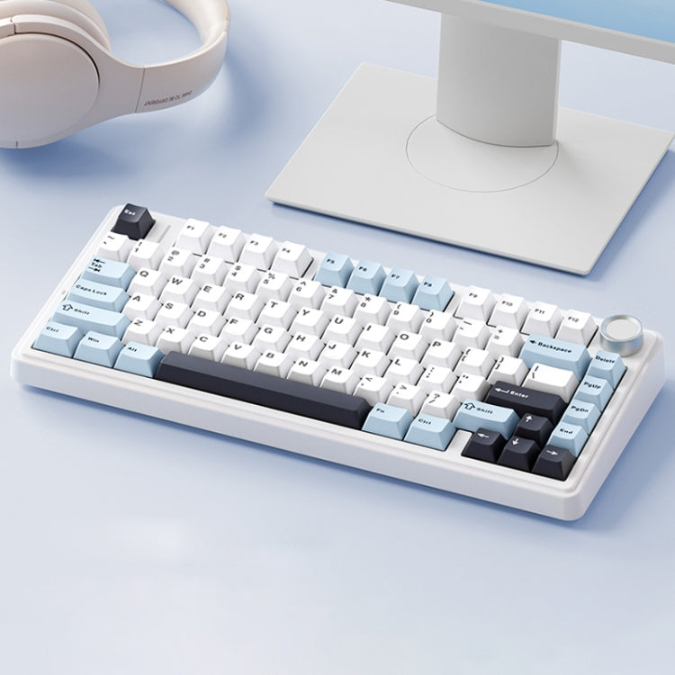 AULA F75 80 Keys Wired/2.4G/Bluetooth Three Model Customized RGB Mechanical Keyboard(Glacier Blue) - free shipping - PMC TechLife - Order now!