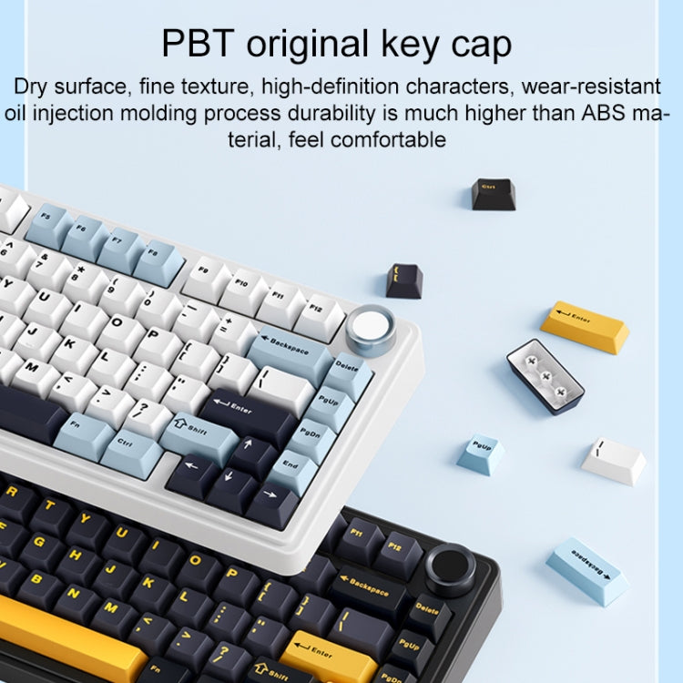 AULA F75 80 Keys Wired/2.4G/Bluetooth Three Model Customized RGB Mechanical Keyboard(Side Engraved Blue) - free shipping - PMC TechLife - Order now!