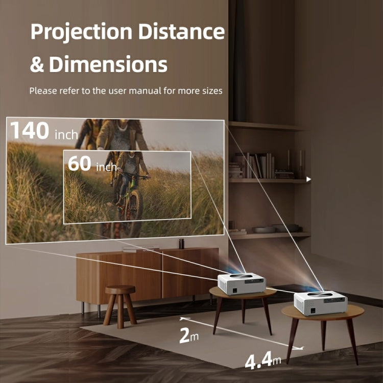 AUN AKEY7 MAX 1920x1080P HD Android LCD Projector US Plug(White) - LED Projector by AUN | Online Shopping South Africa | PMc TechLife | Buy Now Pay Later Mobicred