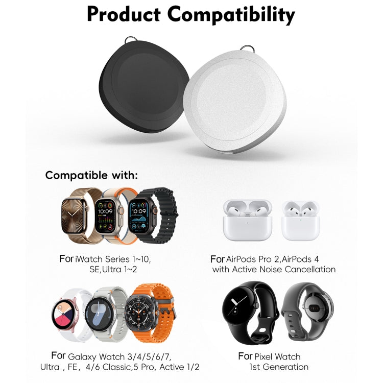 4 in 1 Portable Smart Watch Magnetic Wireless Charger(White) - Charger / Holder by PMC TechLife | Online Shopping South Africa | PMC TechLife | Buy Now Pay Later Mobicred
