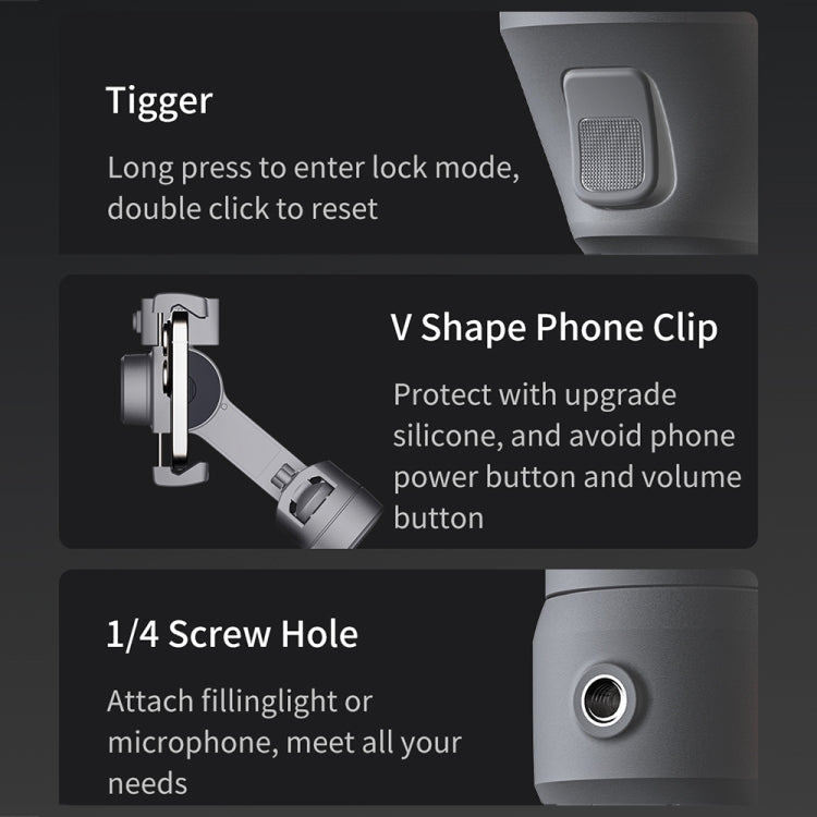 FUNSNAP Capture 5 Professional 3-Axis Handheld Gimbal Phone Live Stabilizer, Combo Version(Grey) - free shipping - PMC TechLife - Order now!