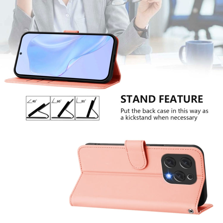 For Doogee N55 Plus Skin Feel Solid Color Leather Phone Case with Lanyard(Pink) - free shipping - PMC TechLife - Order now!