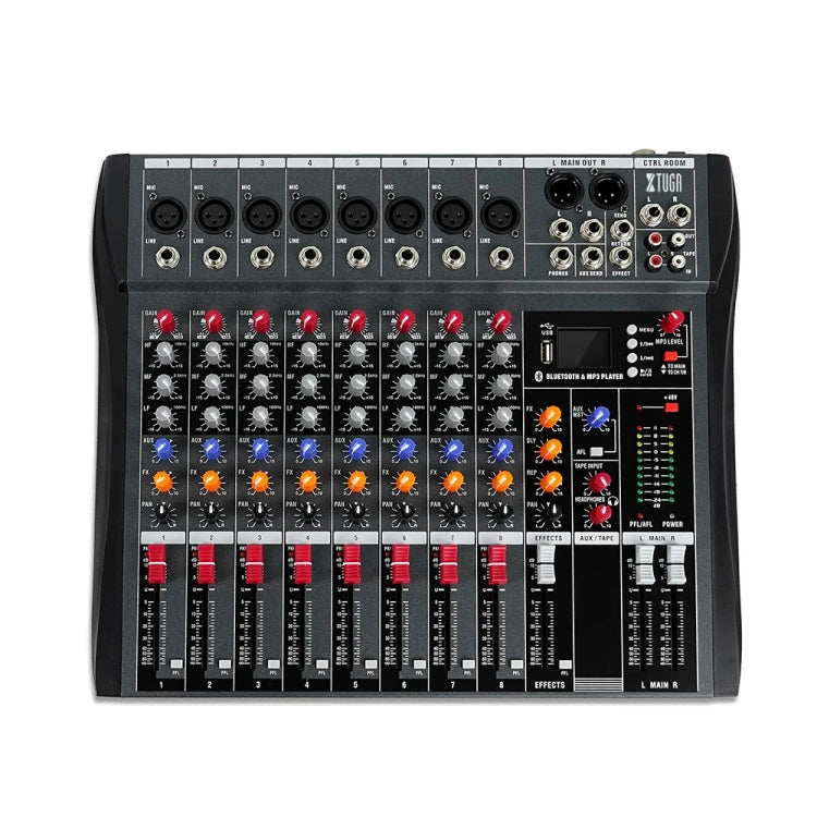 XTUGA CT80X 8-Channels Audio Mixer DJ Mixing Console with 48V Power Supply(AU Plug) - Live Sound Effects Processors by XTUGA | Online Shopping South Africa | PMC TechLife | Buy Now Pay Later Mobicred