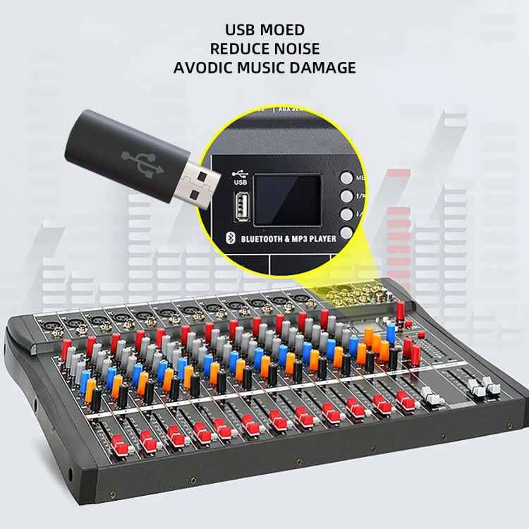 XTUGA CT120X 12-Channels Audio Mixer DJ Mixing Console with 48V Power Supply(EU Plug) - Live Sound Effects Processors by XTUGA | Online Shopping South Africa | PMC TechLife | Buy Now Pay Later Mobicred