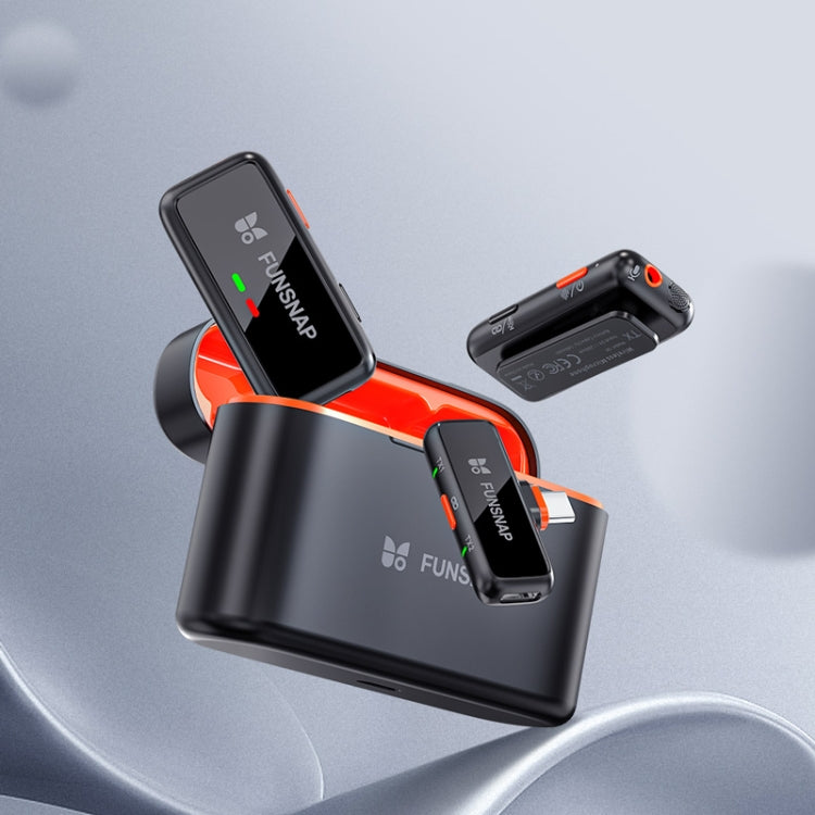 FUNSNAP S6 Lavalier Wireless Microphone, Type-C RX + 2 TX with Charging Case - Microphone by FUNSNAP | Online Shopping South Africa | PMC TechLife | Buy Now Pay Later Mobicred