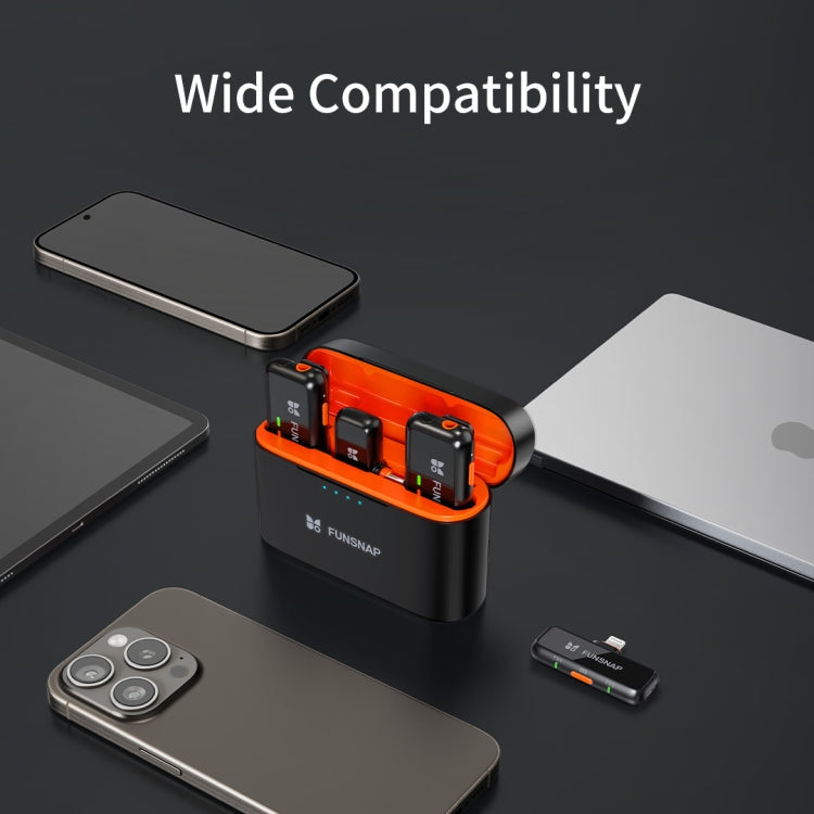 FUNSNAP S6 Lavalier Wireless Microphone, 2 RX + 2 TX with Charging Case - Microphone by FUNSNAP | Online Shopping South Africa | PMC TechLife | Buy Now Pay Later Mobicred