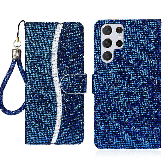 For Samsung Galaxy S25 Ultra 5G Glitter Powder Filp Leather Phone Case(Blue) - Galaxy S25 Ultra 5G Cases by PMC Jewellery | Online Shopping South Africa | PMC Jewellery | Buy Now Pay Later Mobicred