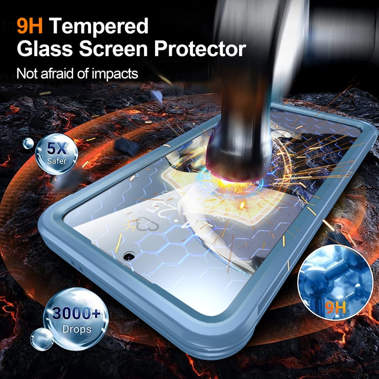 For Samsung Galaxy S25+ 5G Tempered Glass MagSafe Phone Case(Sky Blue) - Galaxy S25+ 5G Cases by PMC Jewellery | Online Shopping South Africa | PMC Jewellery | Buy Now Pay Later Mobicred
