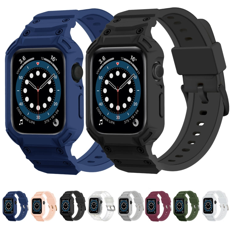 For Apple Watch Series 10 42mm Armor TPU Case Integrated Watch Band(Pink) - Watch Cases by PMC Jewellery | Online Shopping South Africa | PMC Jewellery | Buy Now Pay Later Mobicred