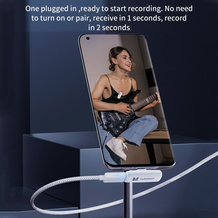FUNSNAP M2 1 TX + 2 RX Digital Noise Reduction Wireless Microphone Mic Tok, Version:Type-C(White) - Microphone by FUNSNAP | Online Shopping South Africa | PMC TechLife | Buy Now Pay Later Mobicred