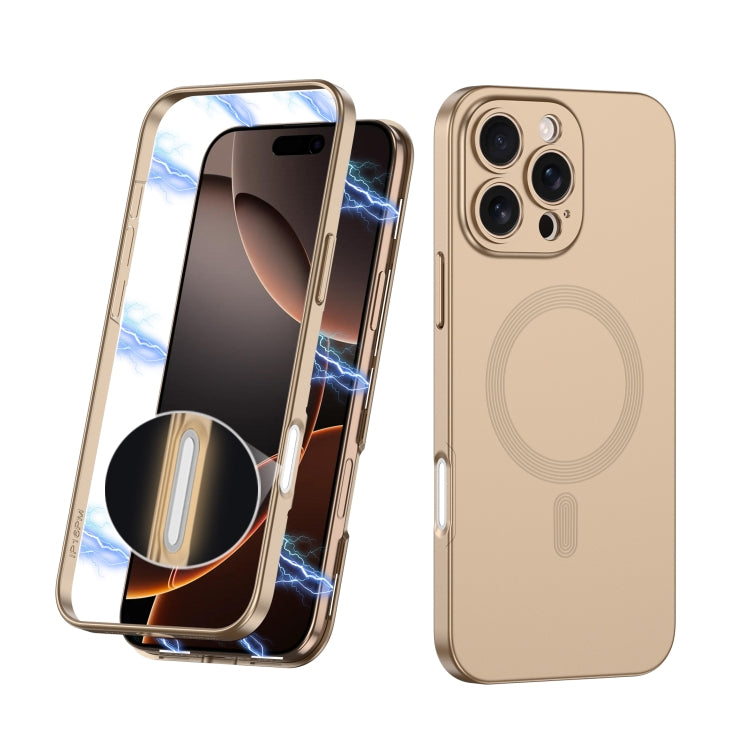 For iPhone 16 Pro GKK MagSafe Full Coverage Phone Case(Gold) - free shipping - PMC Jewellery - Order now!