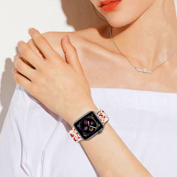 For Apple Watch 42mm / 41mm / 40mm / 38mm Christmas Pattern Silicone Watch Band(Black Deer) - free shipping - PMc TechLife - Order now!