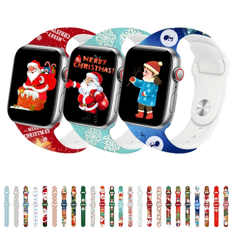 For Apple Watch 42mm / 41mm / 40mm / 38mm Christmas Pattern Reverse Buckle Silicone Watch Band(Fox) - free shipping - PMc TechLife - Order now!