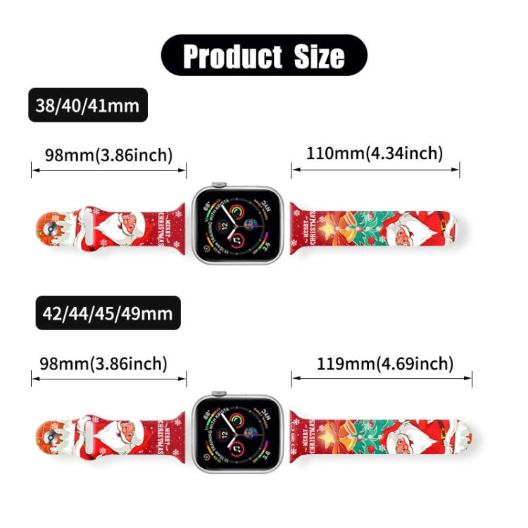 For Apple Watch 42mm / 41mm / 40mm / 38mm Christmas Pattern Reverse Buckle Silicone Watch Band(Squirrel) - free shipping - PMc TechLife - Order now!