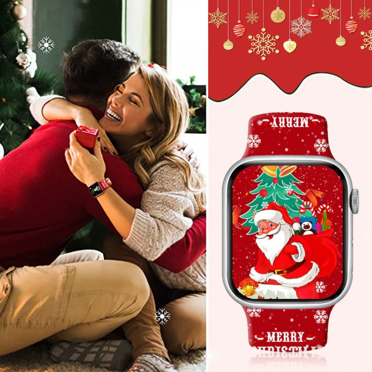 For Apple Watch 46mm / 49mm / 45mm / 44mm Christmas Pattern Reverse Buckle Silicone Watch Band(Deers) - free shipping - PMc TechLife - Order now!