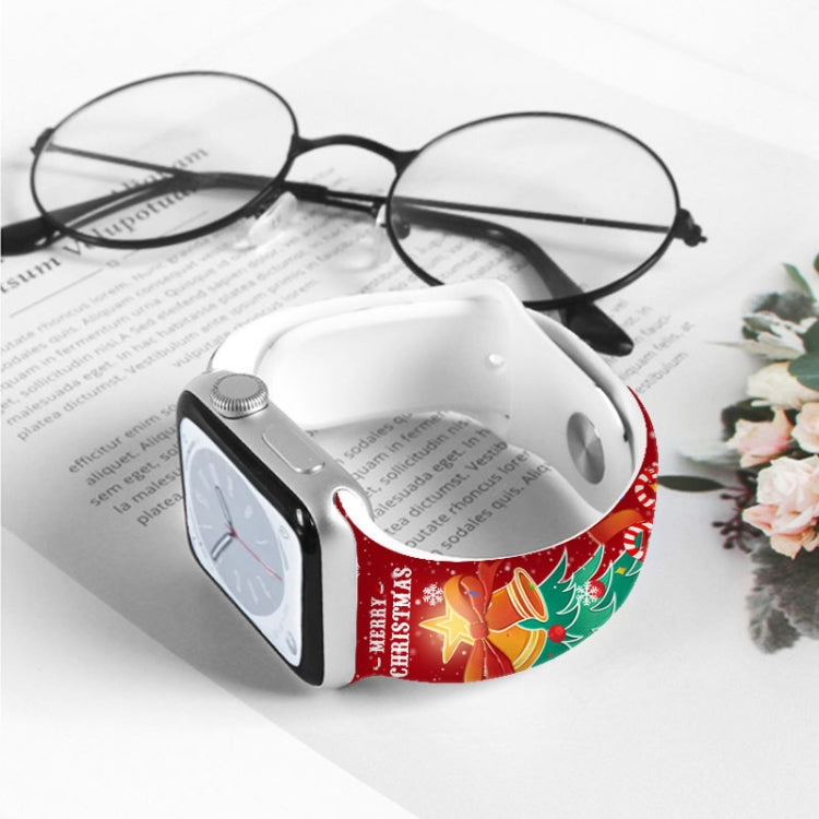 For Apple Watch 42mm / 41mm / 40mm / 38mm Christmas Pattern Reverse Buckle Silicone Watch Band(Squirrel) - free shipping - PMc TechLife - Order now!