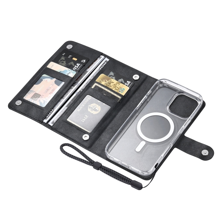 For iPhone 16 ViLi GVS-C Series MagSafe Magnetic RFID Leather Flip Phone Case(Black) - free shipping - PMC Jewellery - Order now!
