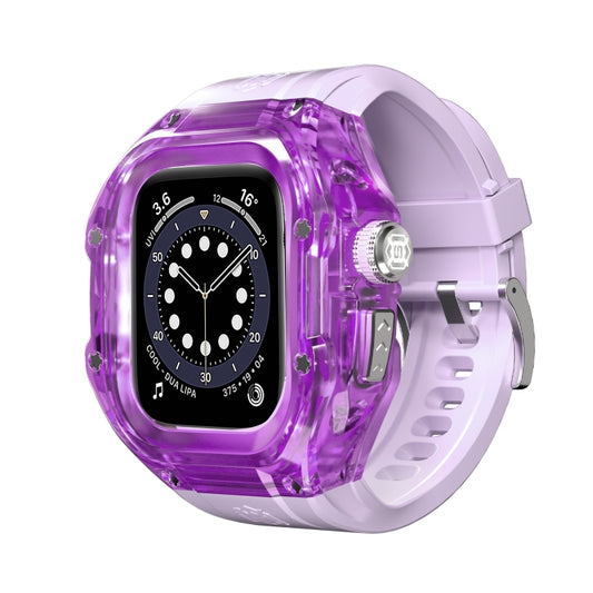 For Apple Watch Ultra 1 / 2 49mm RedPepper Armor Metal Case Integrated Silicone Watch Band(Clear Purple) - Watch Cases by RedPepper | Online Shopping South Africa | PMC Jewellery | Buy Now Pay Later Mobicred