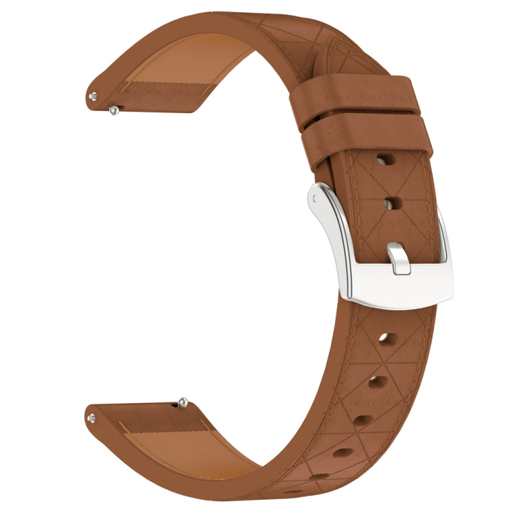 18mm Square Leather Silver Buckle Watch Band(Brown) - free shipping - PMc TechLife - Order now!