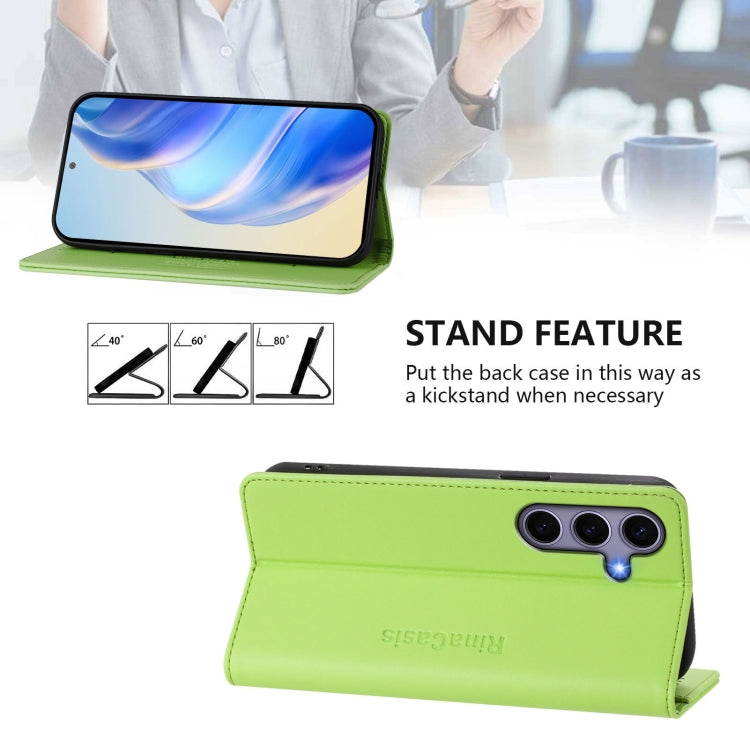 For Samsung Galaxy S24+ / S25+ 5G RC01 Dual-Folded Magnetic Suction RFID Leather Phone Case(Grass Green) - Galaxy S25+ 5G Cases by PMC Jewellery | Online Shopping South Africa | PMC Jewellery | Buy Now Pay Later Mobicred