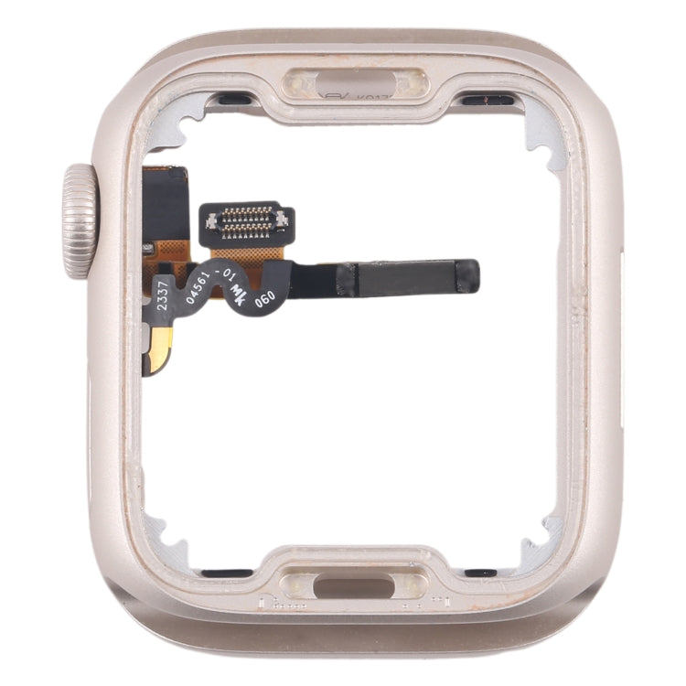 For Apple Watch Series 7 / 8 / 9 45MM LTE Aluminium Alloy Middle Frame Bezel Plate with Crown Spin Axis Flex Cable(Starlight) - Middle Frame by PMC TechLife | Online Shopping South Africa | PMC TechLife | Buy Now Pay Later Mobicred