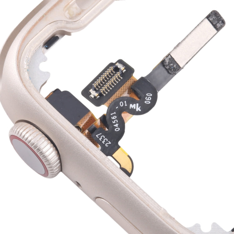 For Apple Watch Series 7 / 8 / 9 45MM GPS Aluminium Alloy Middle Frame Bezel Plate with Crown Spin Axis Flex Cable(Starlight) - Middle Frame by PMC TechLife | Online Shopping South Africa | PMC TechLife | Buy Now Pay Later Mobicred