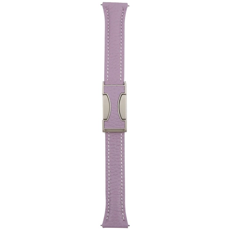 18mm Universal Slim Magnetic Buckle Genuine Leather Watch Band(Purple) - free shipping - PMc TechLife - Order now!