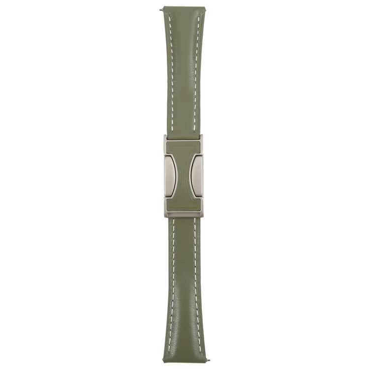 18mm Universal Slim Magnetic Buckle Genuine Leather Watch Band(Plain Weave Green) - free shipping - PMc TechLife - Order now!