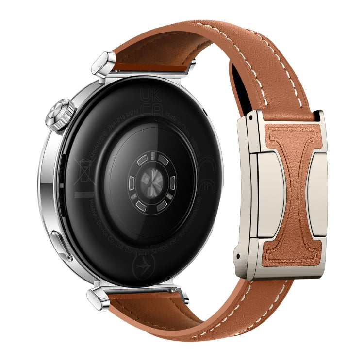 18mm Universal Slim Magnetic Buckle Genuine Leather Watch Band(Plain Weave Brown) - free shipping - PMc TechLife - Order now!