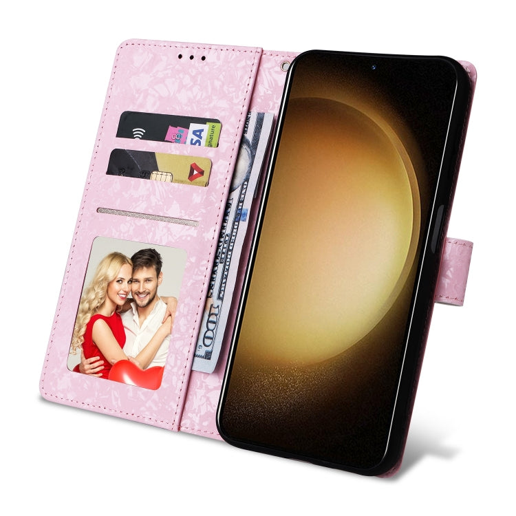 For Samsung Galaxy S25+ 5G Bronzing Painting RFID Leather Phone Case(Rose Flower) - Galaxy S25+ 5G Cases by PMC Jewellery | Online Shopping South Africa | PMC Jewellery | Buy Now Pay Later Mobicred
