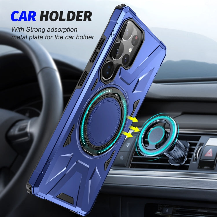 For Samsung Galaxy S25 Ultra 5G MagSafe Magnetic Shockproof Phone Case with Ring Holder(Navy Blue) - Galaxy S25 Ultra 5G Cases by PMC Jewellery | Online Shopping South Africa | PMC Jewellery | Buy Now Pay Later Mobicred