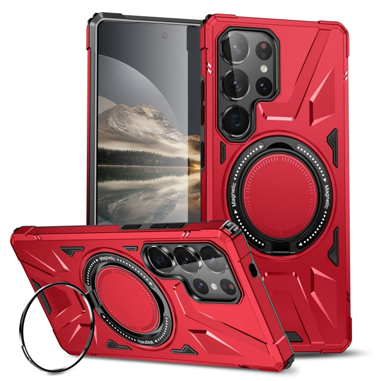 For Samsung Galaxy S25 Ultra 5G MagSafe Magnetic Shockproof Phone Case with Ring Holder(Red) - Galaxy S25 Ultra 5G Cases by PMC Jewellery | Online Shopping South Africa | PMC Jewellery | Buy Now Pay Later Mobicred