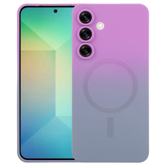 For Samsung Galaxy S25+ 5G Liquid TPU Silicone Gradient MagSafe Phone Case(Purple Grey) - Galaxy S25+ 5G Cases by PMC Jewellery | Online Shopping South Africa | PMC Jewellery | Buy Now Pay Later Mobicred