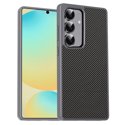 For Samsung Galaxy S25 5G Pita Series TPU + PC Texture Phone Case(Grey) - Galaxy S25 5G Cases by PMC Jewellery | Online Shopping South Africa | PMC Jewellery | Buy Now Pay Later Mobicred