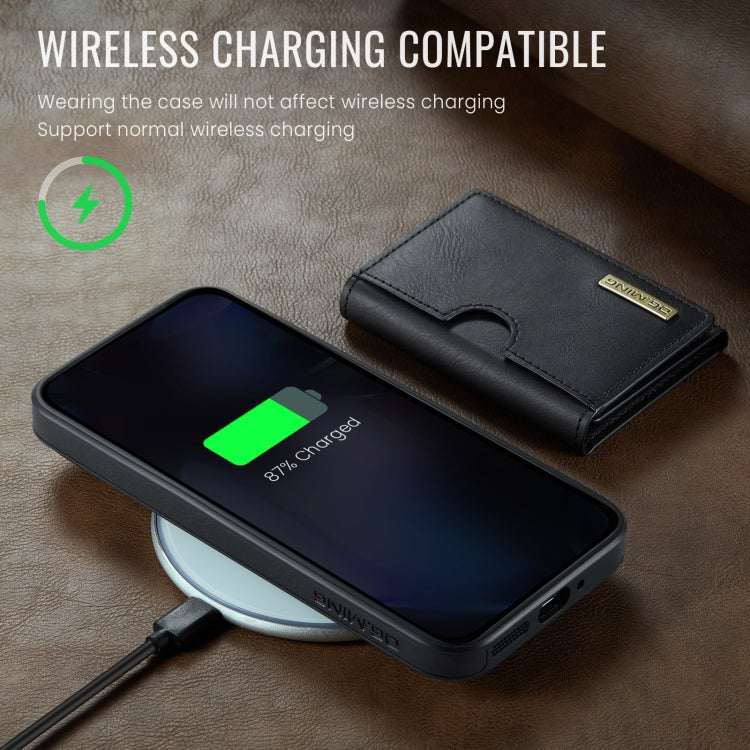For Google Pixel 9 Pro XL DG.MING M6 Series RFID Tri-fold Card Bag Removable Leather Phone Case(Black) - Google Cases by DG.MING | Online Shopping South Africa | PMC TechLife | Buy Now Pay Later Mobicred